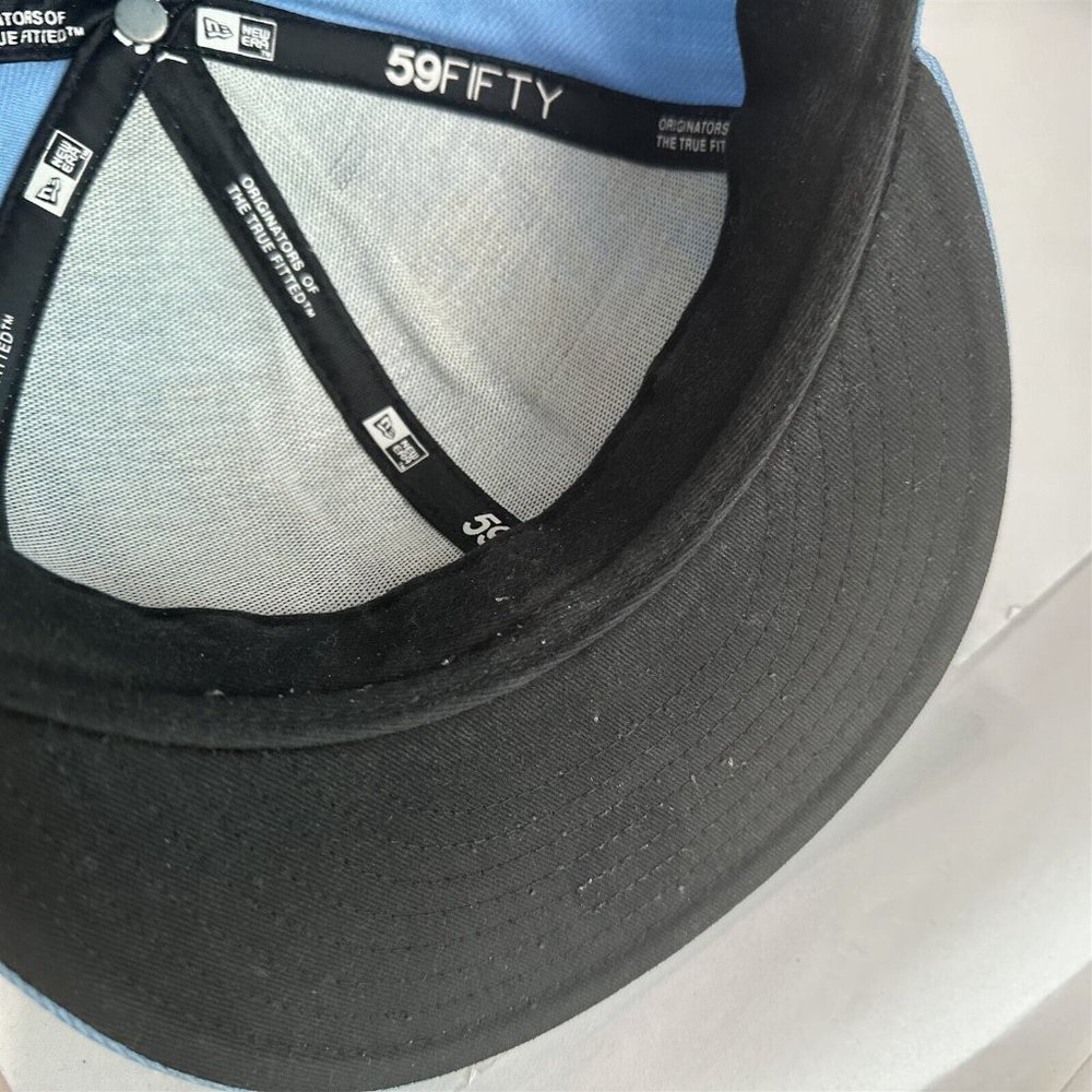 New York Yankees New Era 59FIFTY NYC Skyline Blue Fitted Cap Hat 7 3/8 - Picture 9 of 9